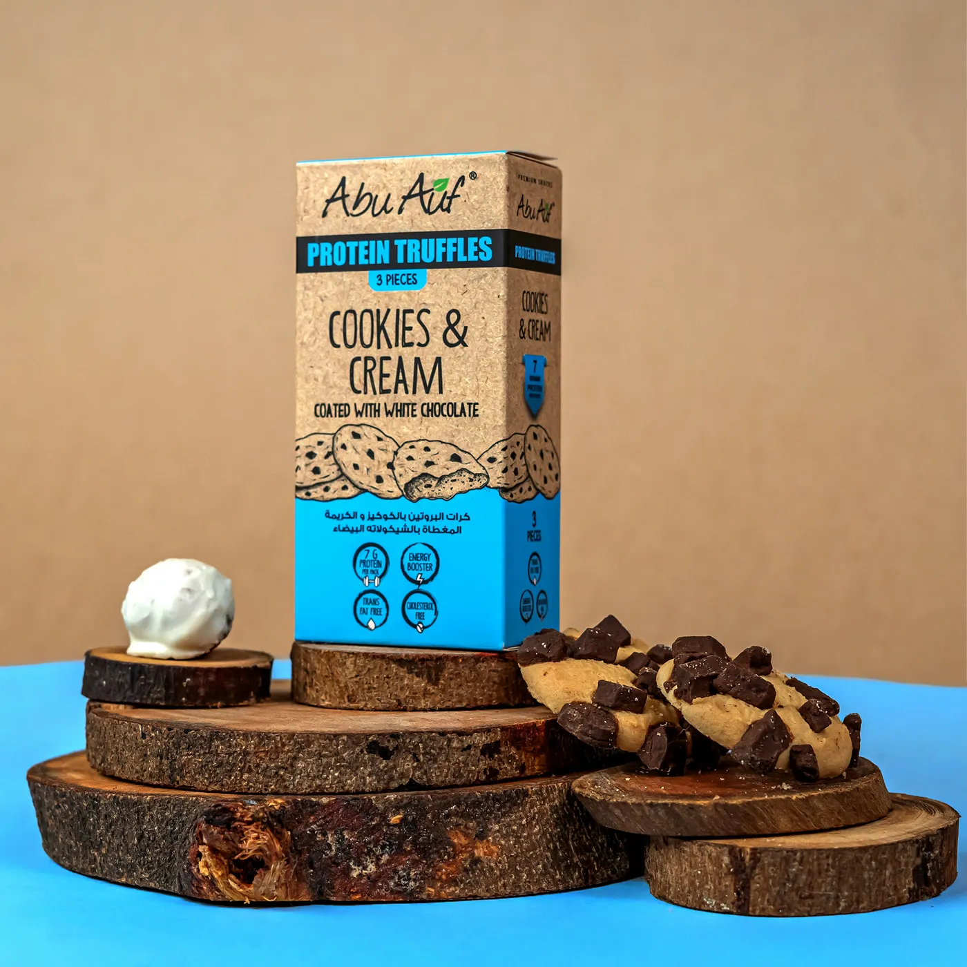 Protein Balls with Cookies & white Chocolate- 3 Pieces