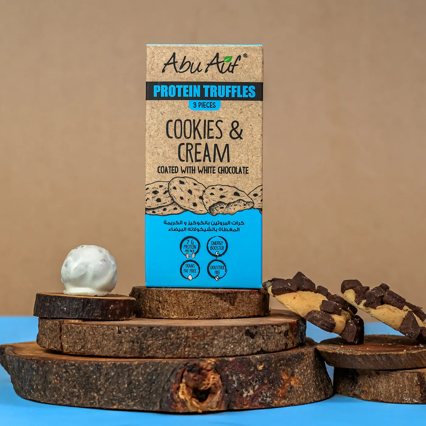 Protein Balls with Cookies & white Chocolate- 3 Pieces